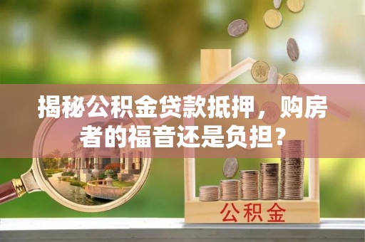 察布查尔锡伯揭秘公积金贷款抵押，购房者的福音还是负担？