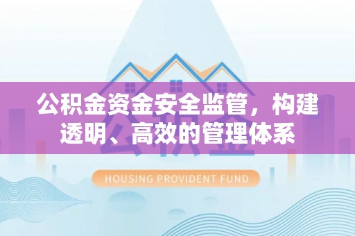 察布查尔锡伯公积金资金安全监管，构建透明、高效的管理体系
